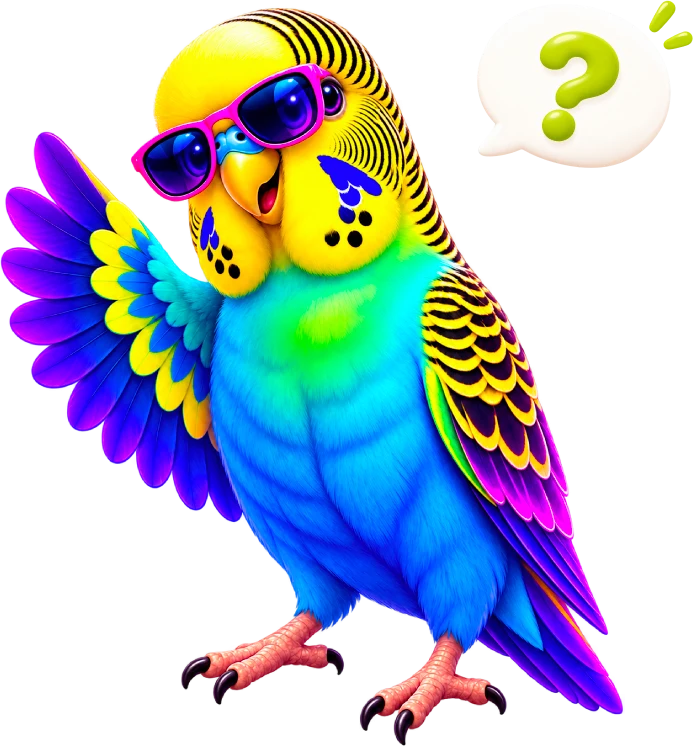 Попугай Budgie — талисман магазина